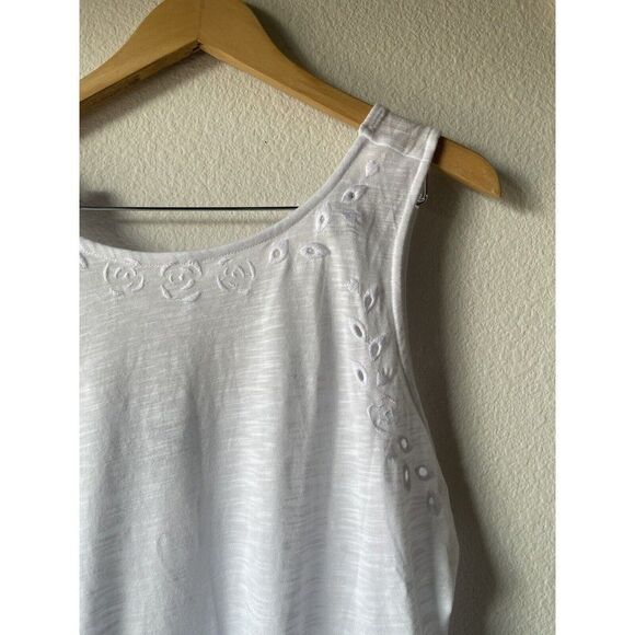 Torrid  White Babydoll Crew Neck Embroidered Eyelet Tie Back Top, 1X - Picture 3 of 8